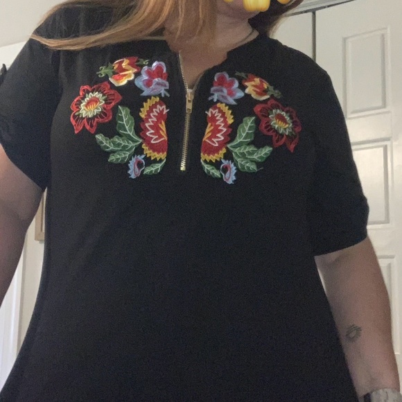 Black boho shirt - Picture 1 of 4